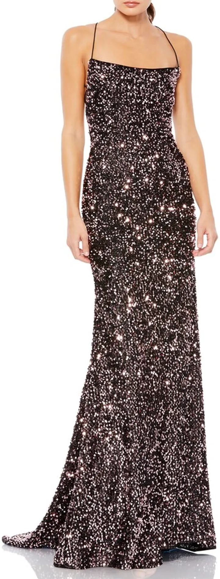 Strappy Sequin Trumpet Gown