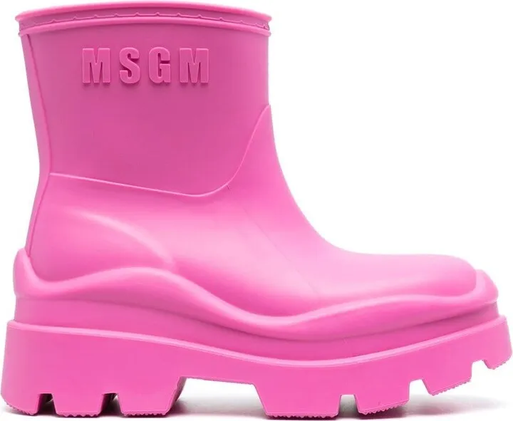 Lug-Sole Ankle Rain Boots