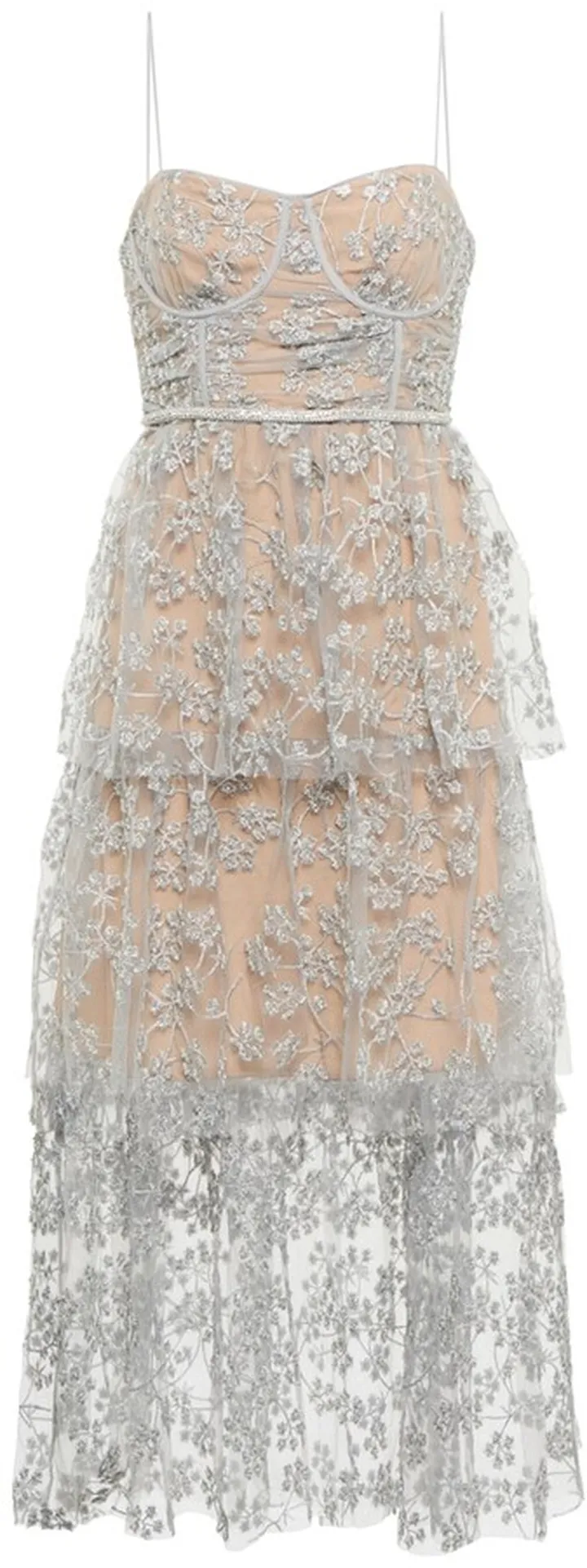 Floral embroidered midi dress