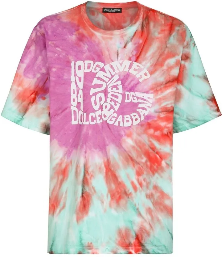 tie-dye logo-print T-shirt