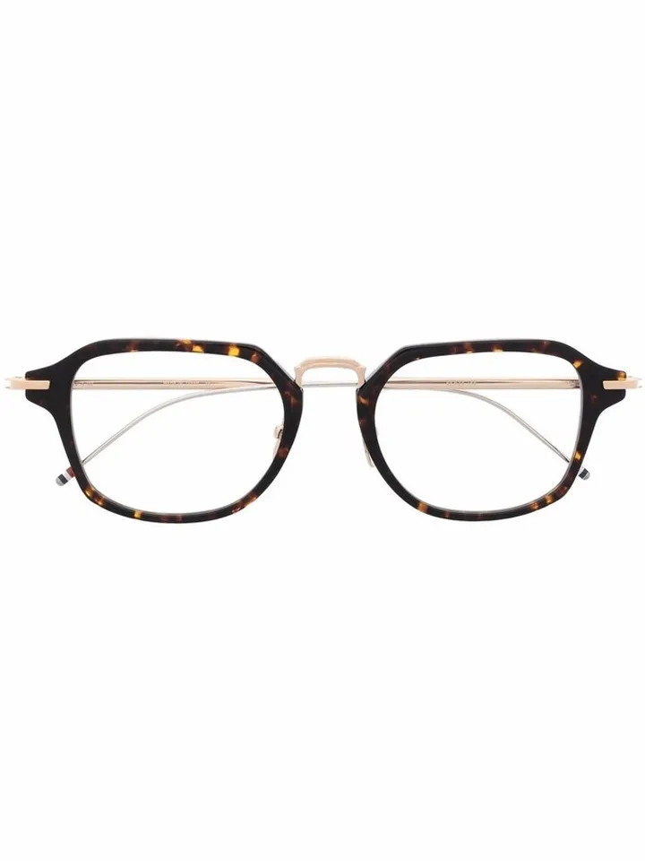 Tortoiseshell-Effect Square-Frame Glasses