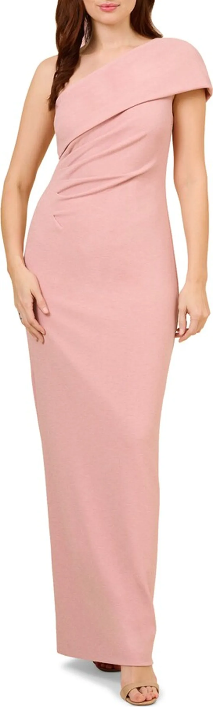Metallic One-Shoulder Gown
