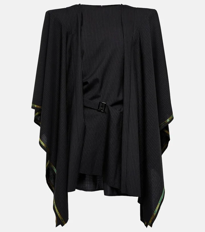 Striped cape minidress