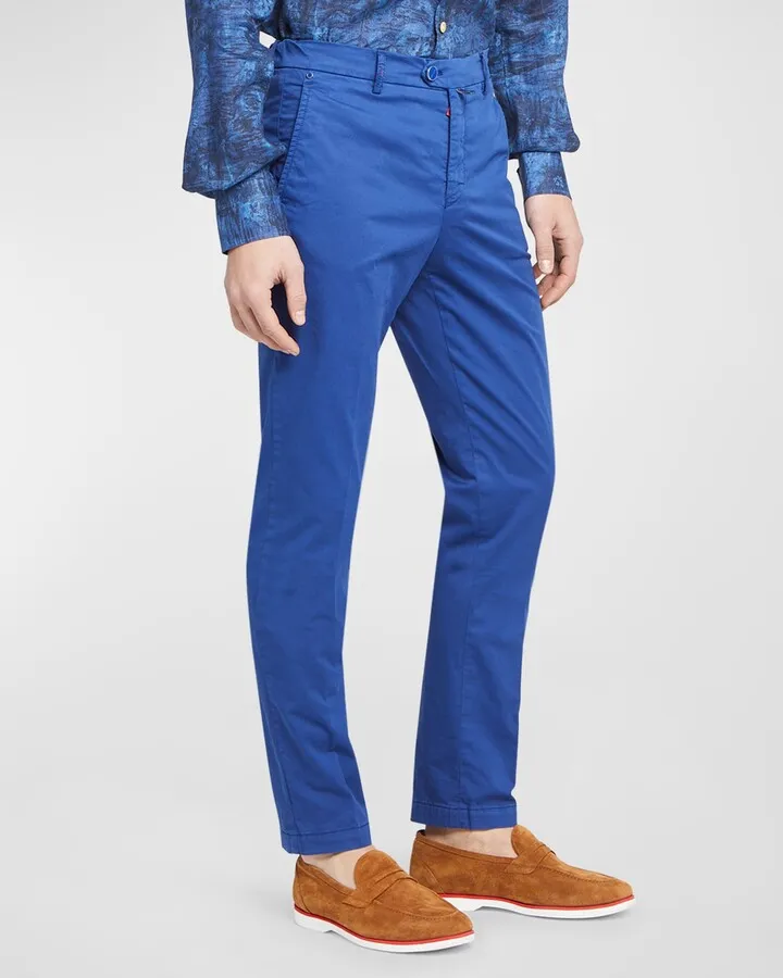 Men's Flat-Front Stretch Cotton Pants