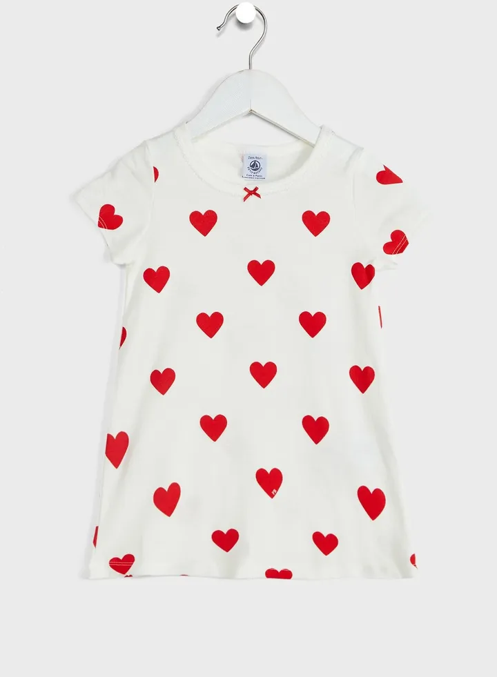 Kids Heart Print Dress