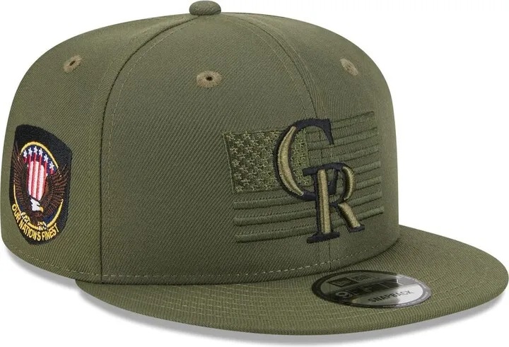 Men's New Era Green Colorado Rockies 2023 Armed Forces Day 9FIFTY Snapback Adjustable Hat