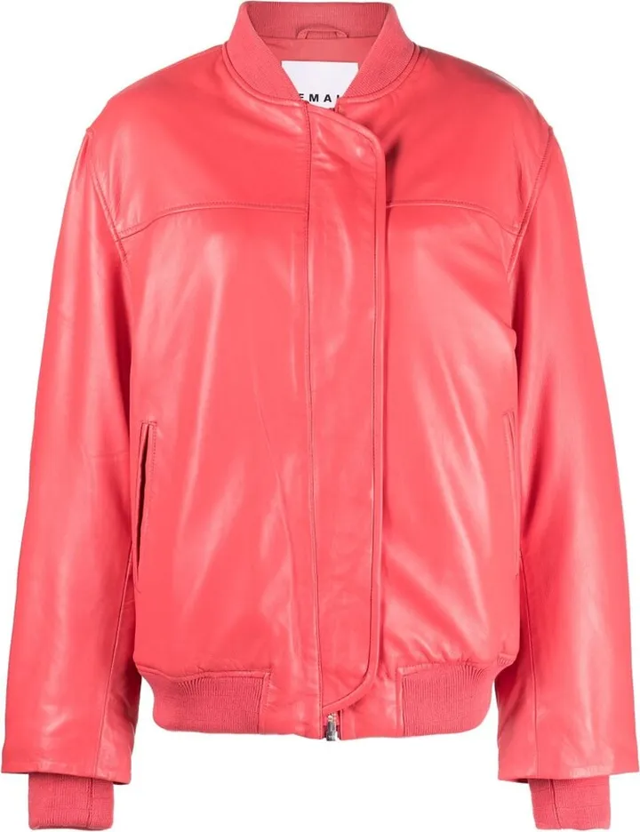 Oversized Leather Bomber Jacket