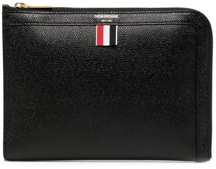 Zip-Up Leather Clutch Bag