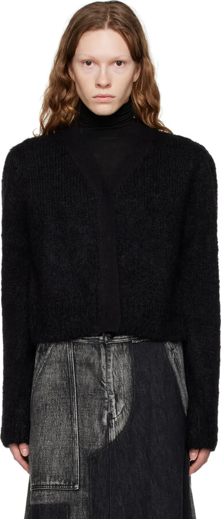AMOMENTO Black Grandma Cardigan
