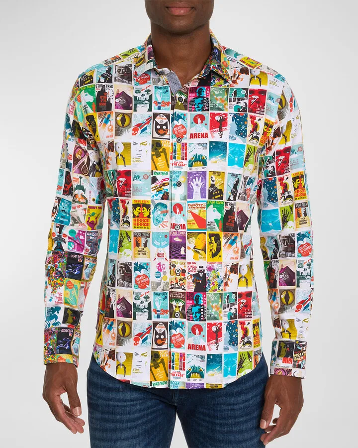 x Star Trek Men's Retro Trek Cotton-Stretch Sport Shirt