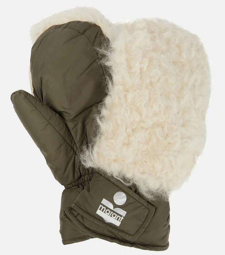 Naerka shearling-paneled mittens
