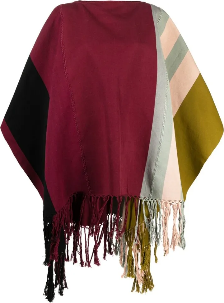 Striped Cotton Poncho