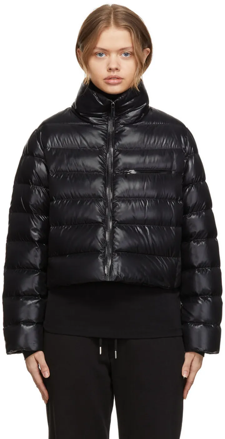 Moncler Black Down Cropped Morgat Jacket