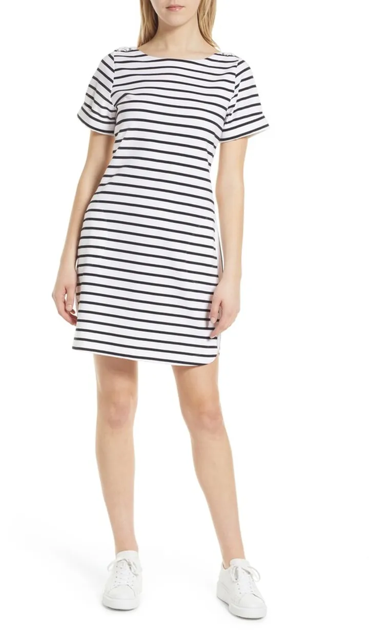 Jovanna Stripe Cotton Blend Knit Minidress