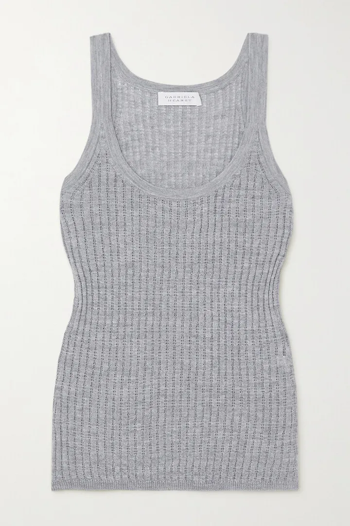 Gabriela Hearst - Nevin Pointelle-knit Cashmere And Silk-blend Tank - Gray