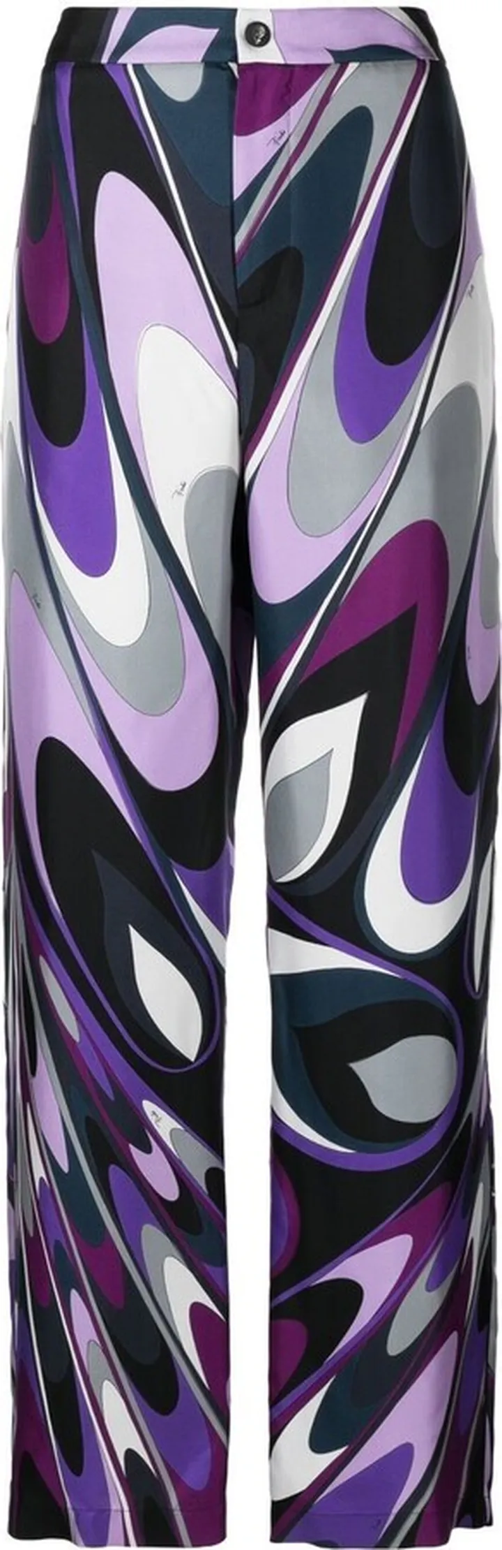 Onde-print silk trousers