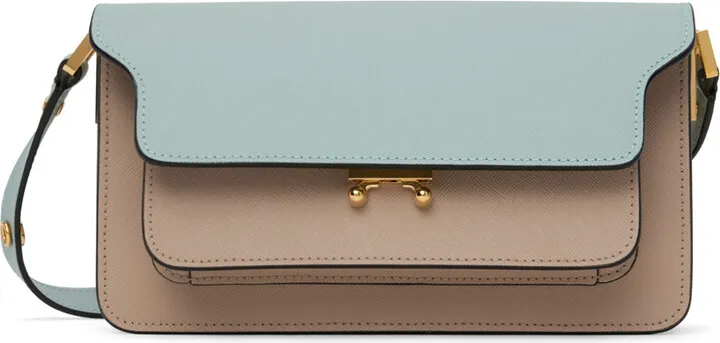 Marni Blue & Taupe East West Trunk Bag