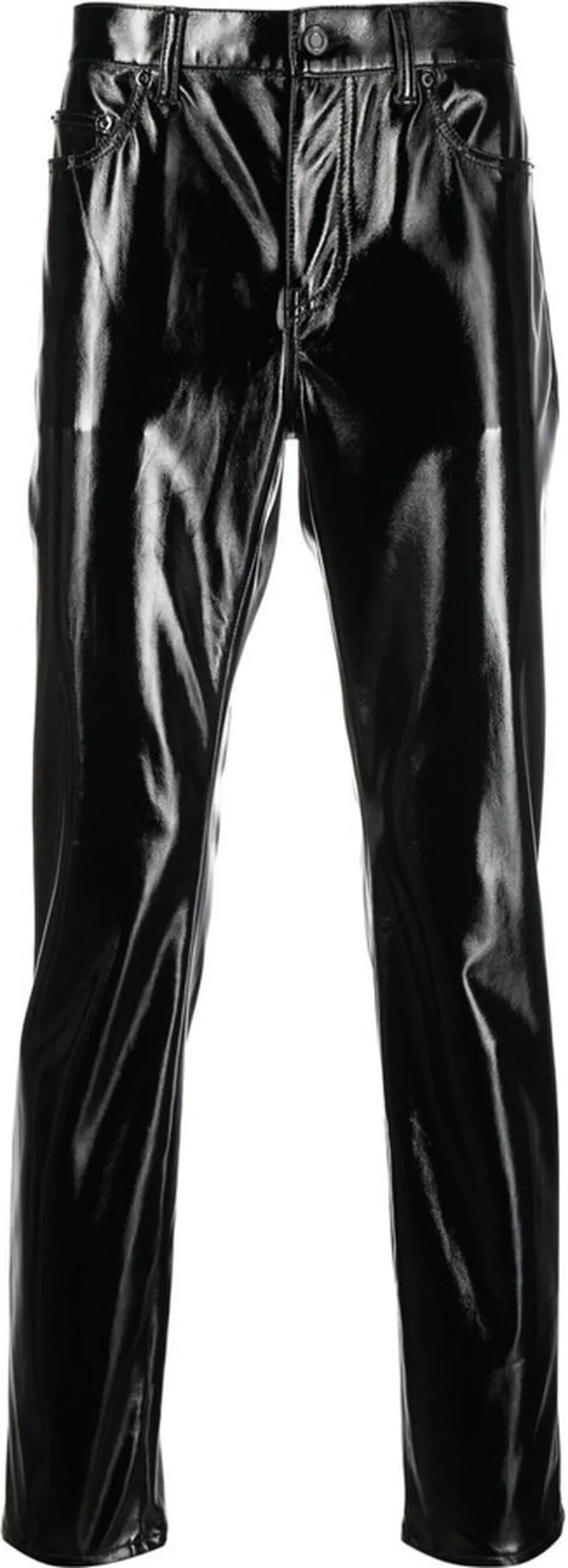 High-Shine Slim-Cut Trousers