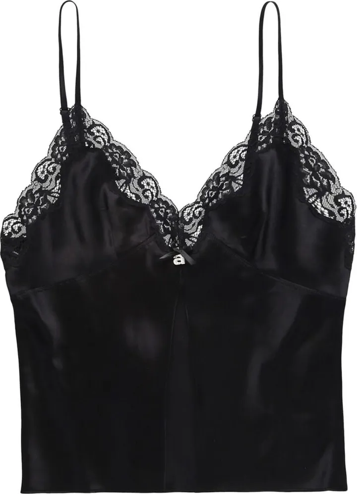 Floral-Lace Silk Cami Top