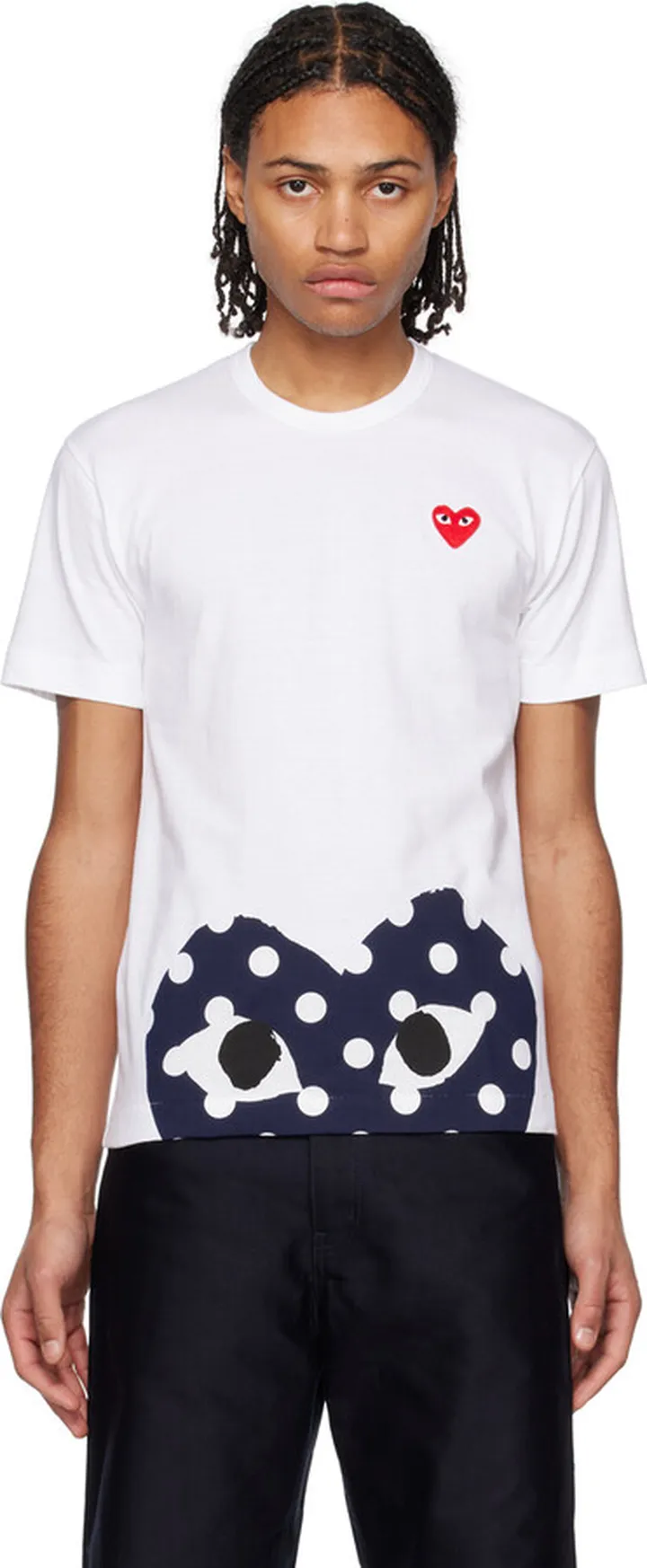 Comme des Garçons Play White Polka Dot T-Shirt