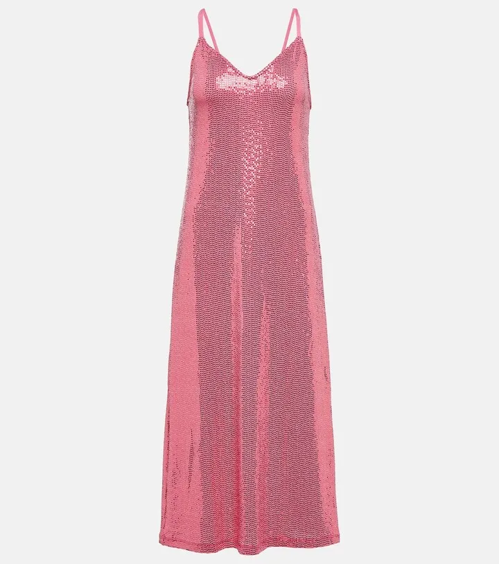 Sequined slip midi dress