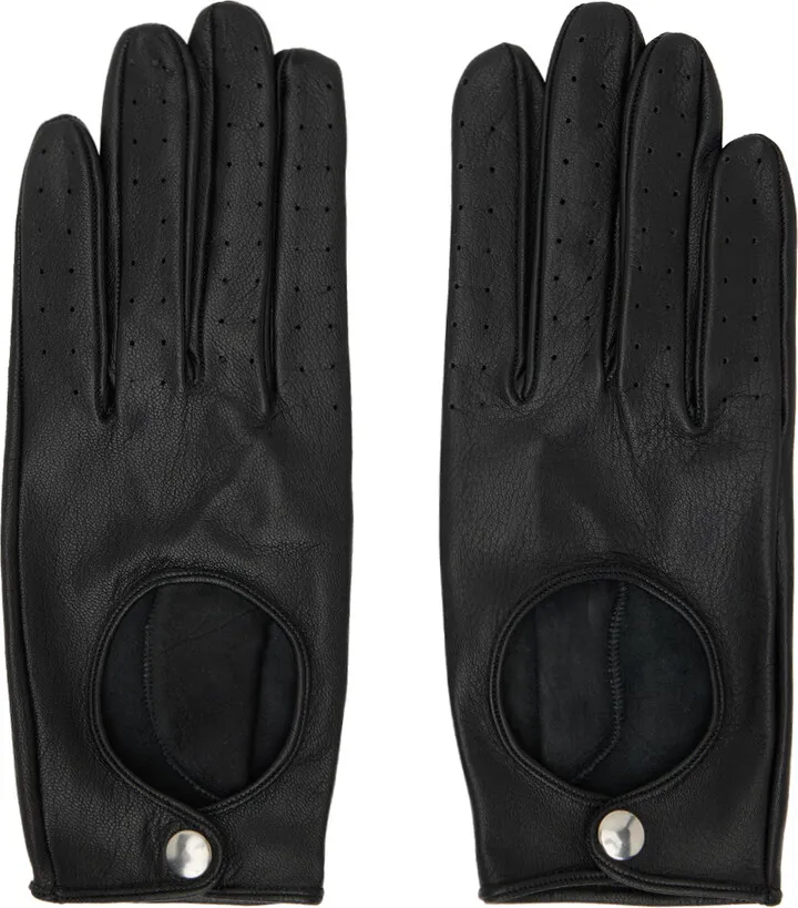 Ernest W. Baker Black Leather Gloves