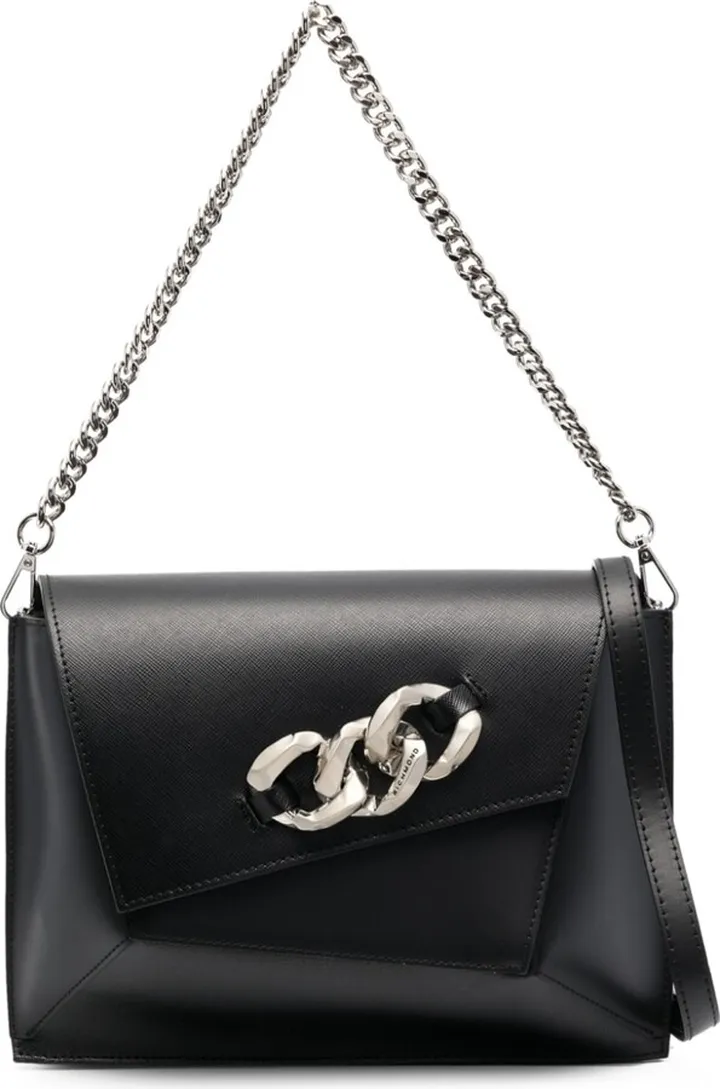 Chain-Detail Leather Bag