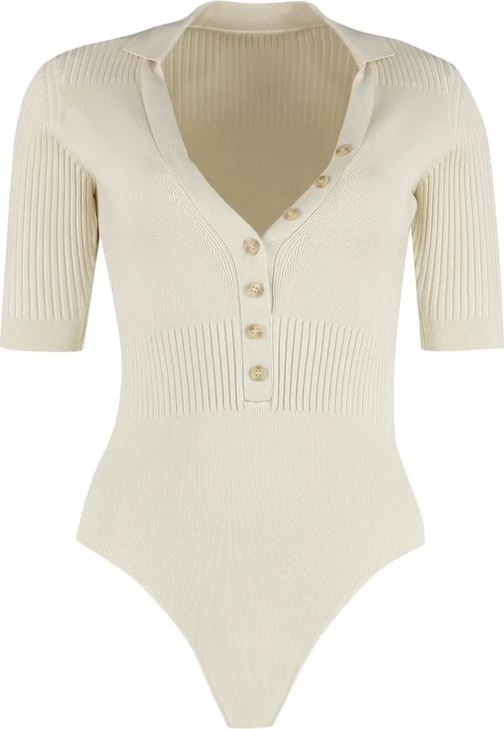 Jacquemus V-Neck Buttoned Knitted Bodysuit