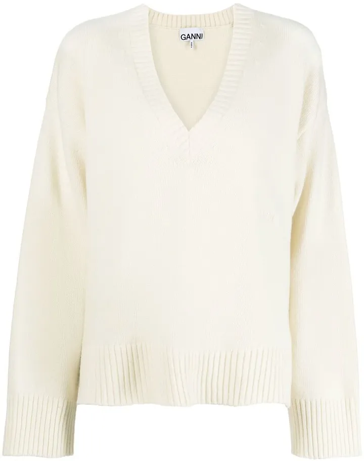 V-neck knitted jumper