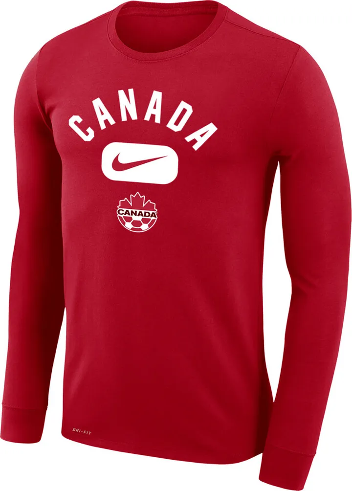 Canada Legend Nike Men's Dri-FIT Long-Sleeve T-Shirt in Red