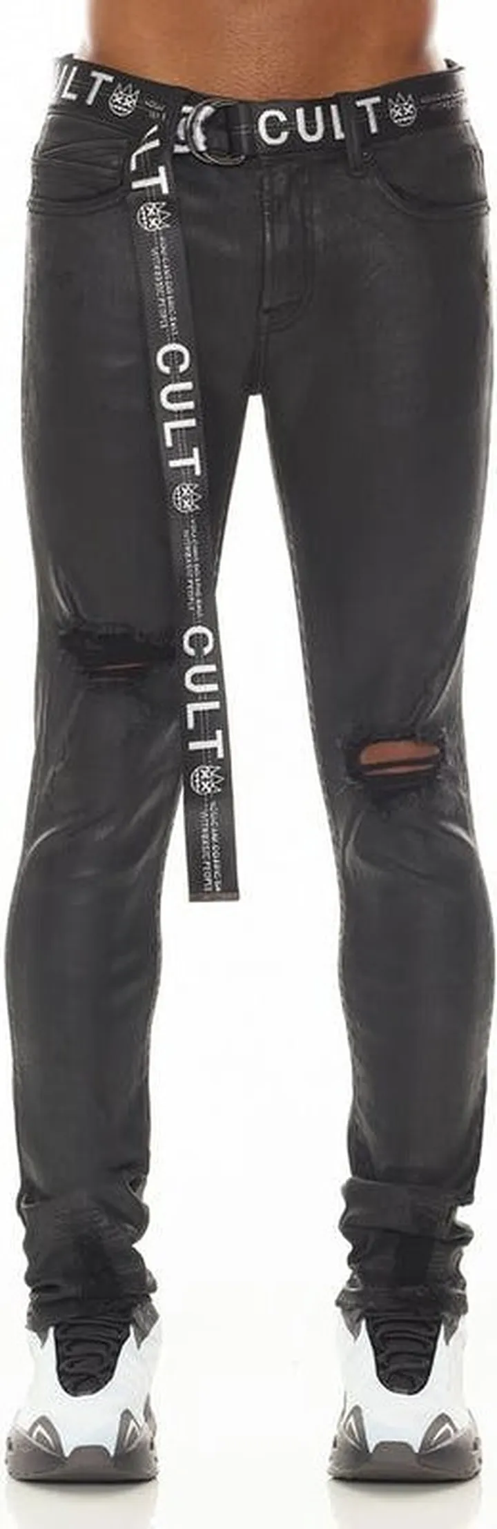 Cult of Individuality Punk Super Skinny Jeans In Black Coated - Black