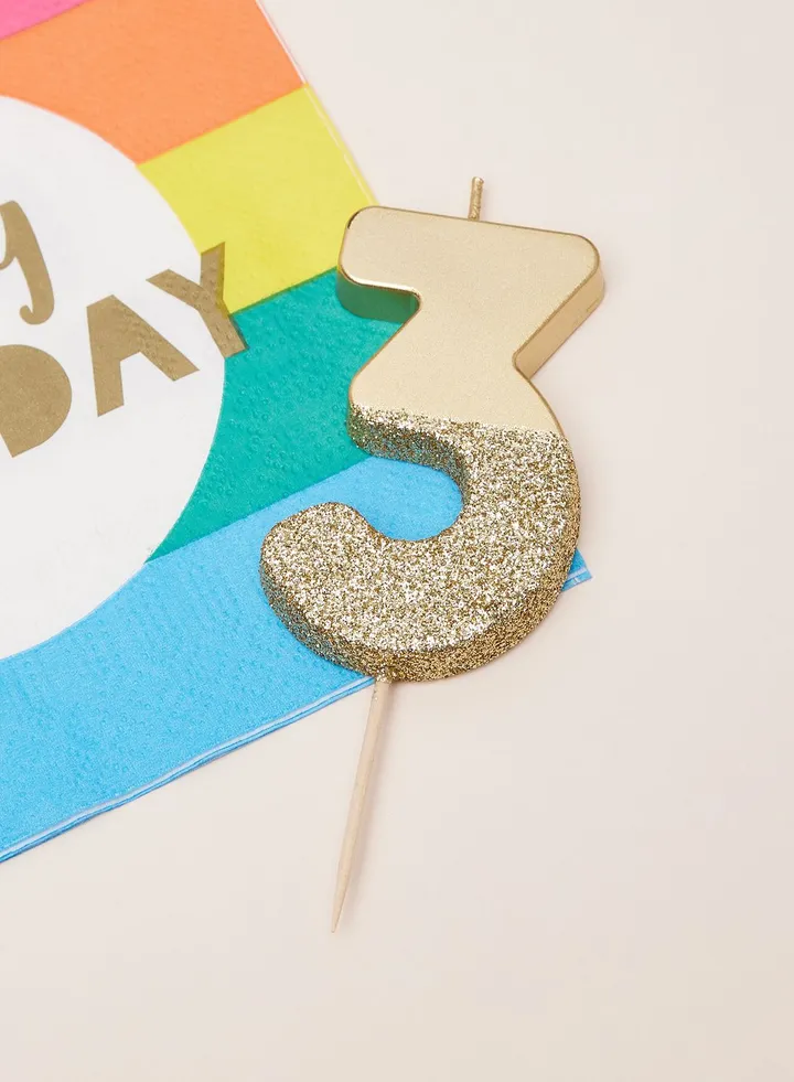 We Heart Birthdays Glitter Number Candle 3
