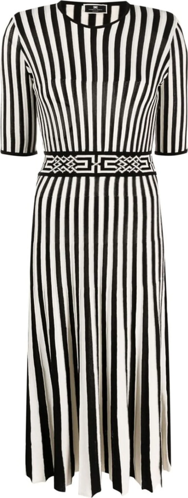 Striped Open-Back Midi Dress