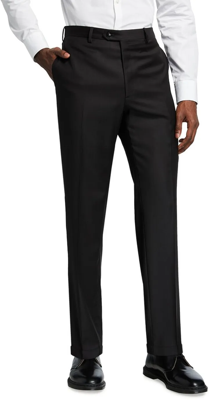 Men's Solid Wool Trousers