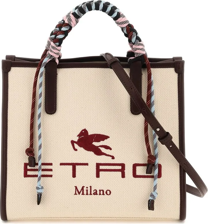 Shopping Bag With Woven Handles