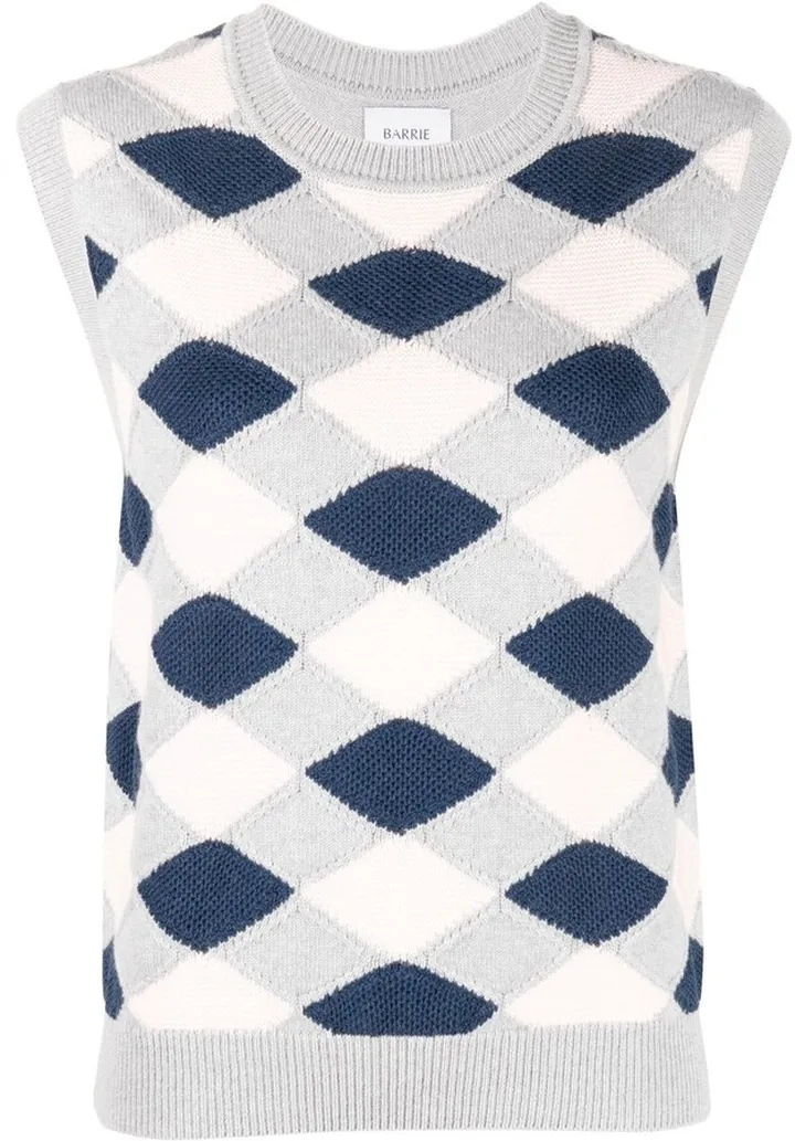 Geometric Cashmere Knit Top