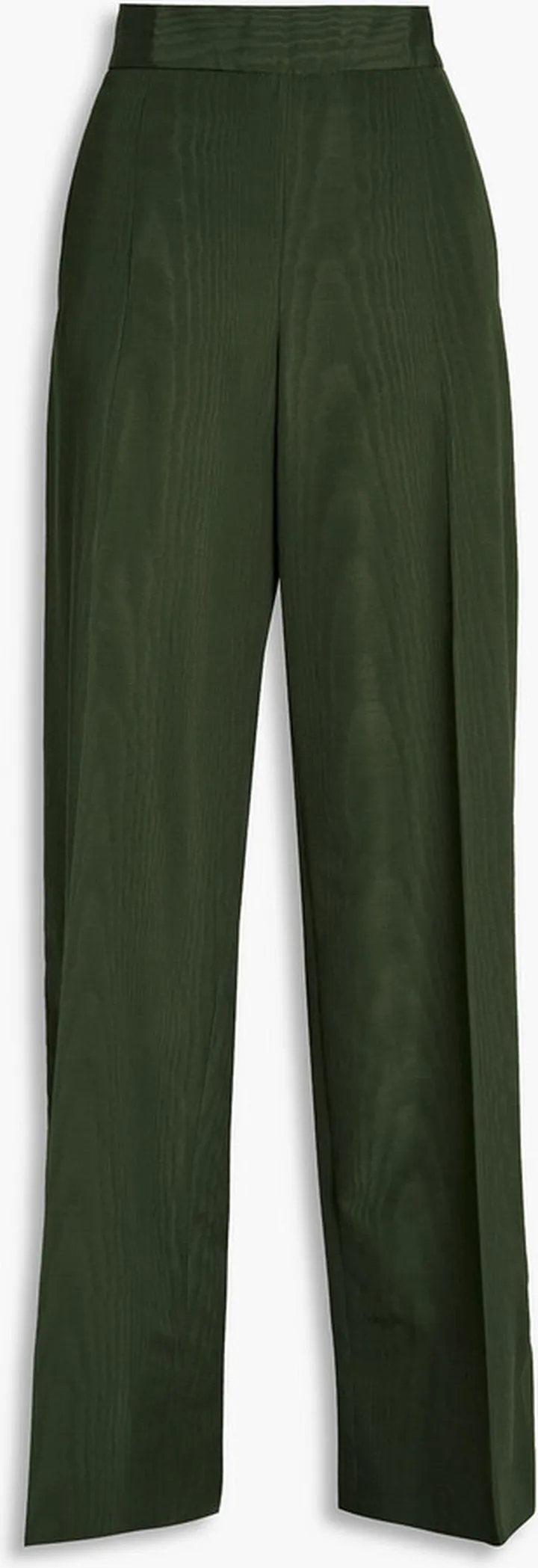 Cotton-blend moire wide-leg pants