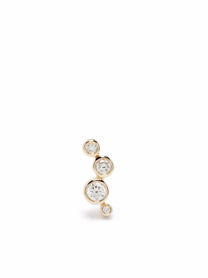 14kt yellow gold Hepburn diamond stud earring