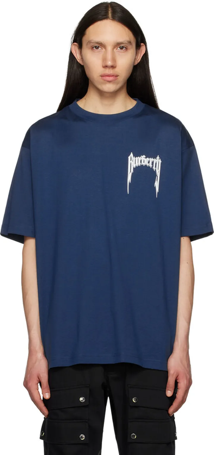Burberry Blue Printed T-Shirt