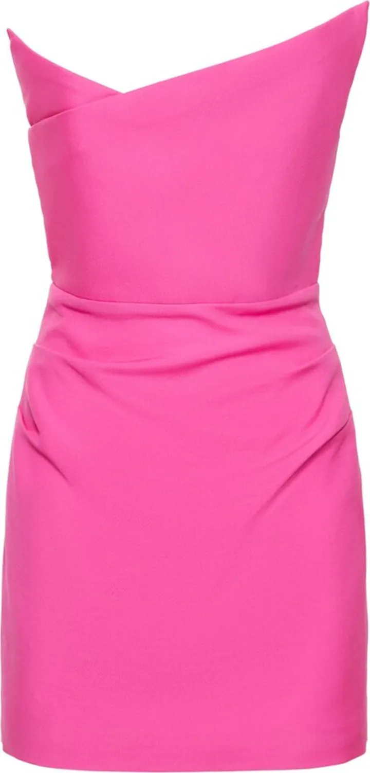 Asymmetric wool & silk mini dress