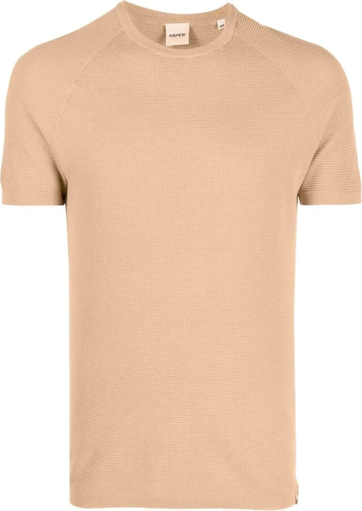 wafflle-effect cotton T-shirt
