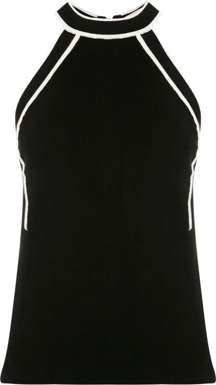 Inna contrast-trim halterneck blouse