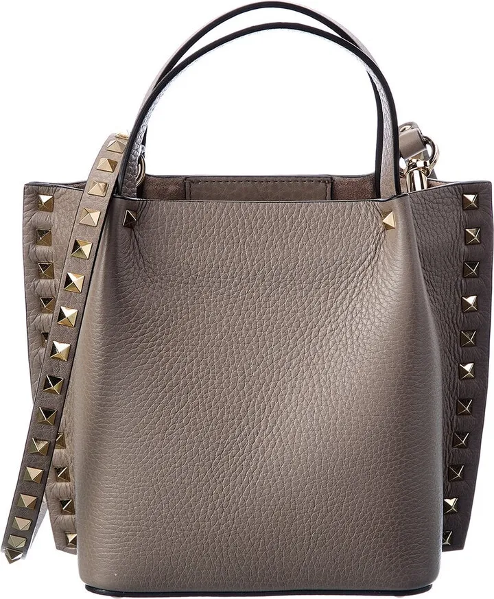 Valentino Rockstud Grainy Leather Tote