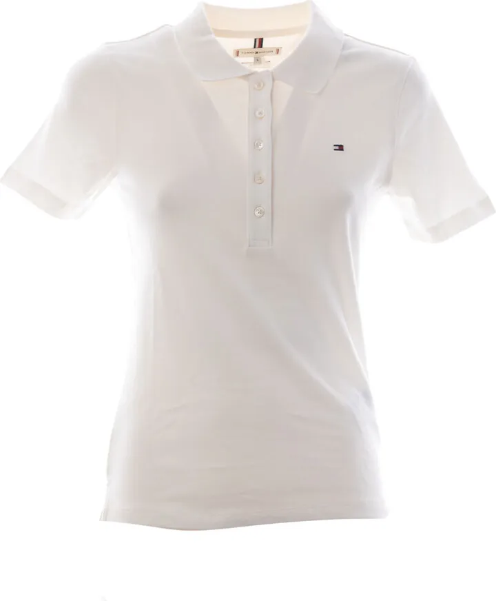 White Polo Shirt With Mini Logo