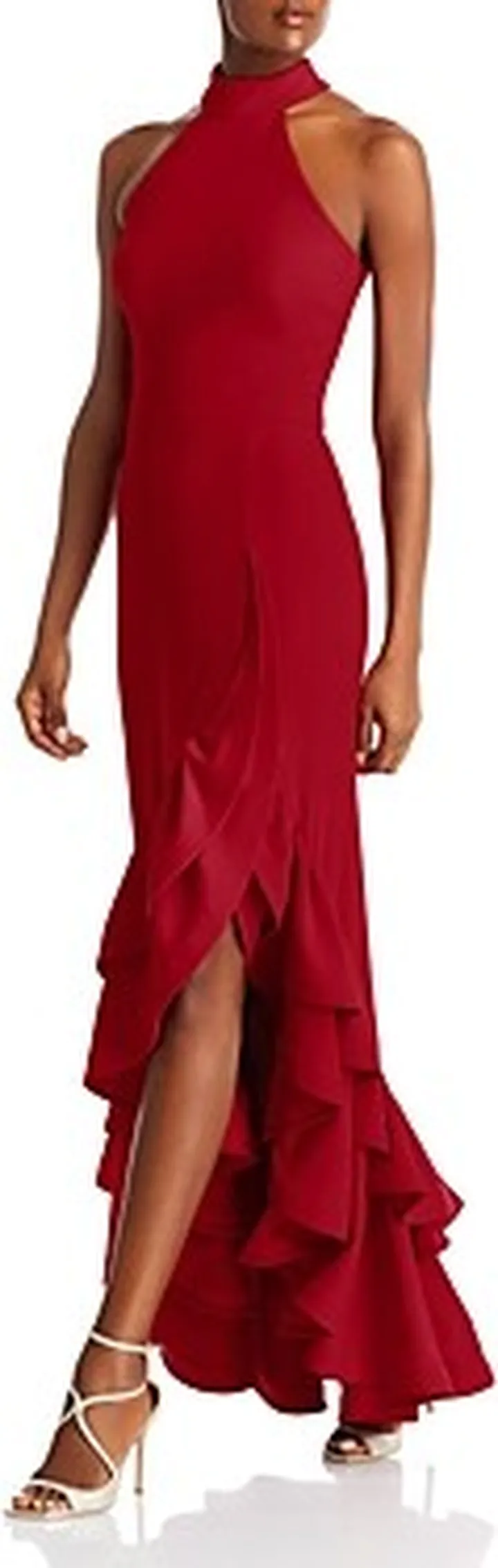 Aqua Racerback Ruffle Hem Gown - 100% Exclusive