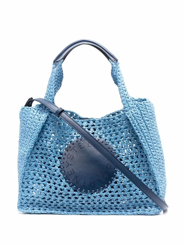 Logo-Patch Interwoven Tote Bag