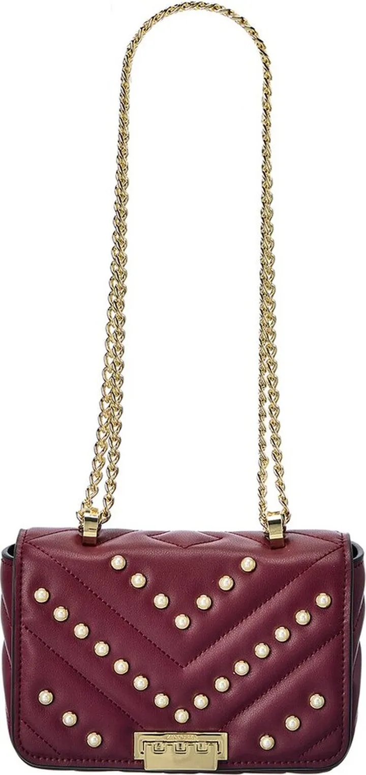 Zac Posen Soft Earthette Pearl Lady Mini Chain Leather Shoulder Bag