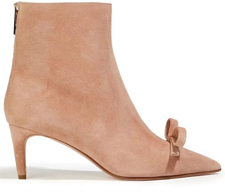 Sandie bow-embellished suede ankle boots