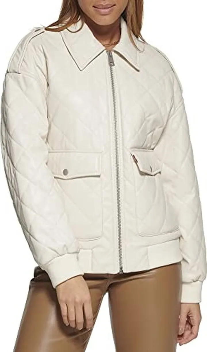 Levi's Women's Faux Leather Dad Bomber Jacket