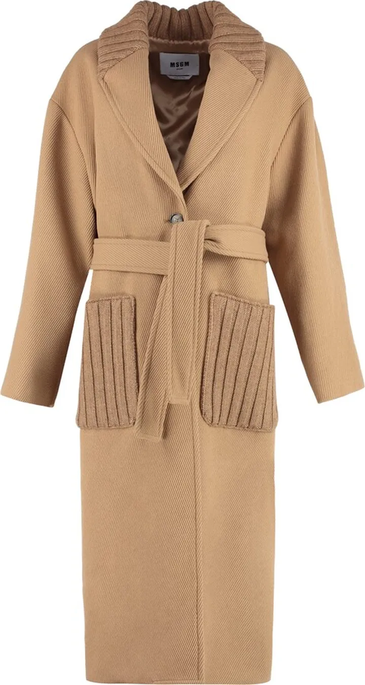Knitted Inserts Wool Coat